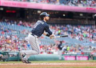 Dansby Swanson Batting photograph, 2017 June 12