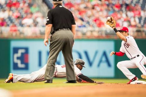 Brandon Phillips Sliding photograph, 2017 June 14