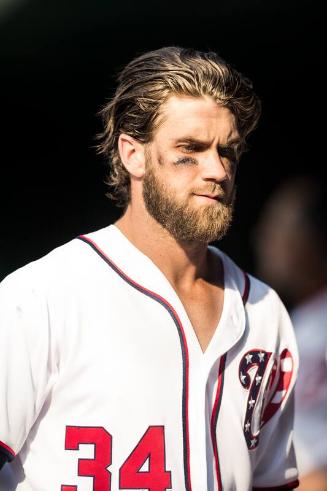 Bryce Harper Walking in the Dugout photograph, 2017 June 14