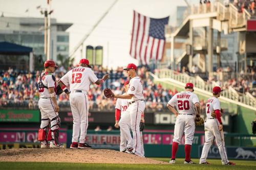 Dusty Baker Making a Pitching Change photograph, 2017 June 14