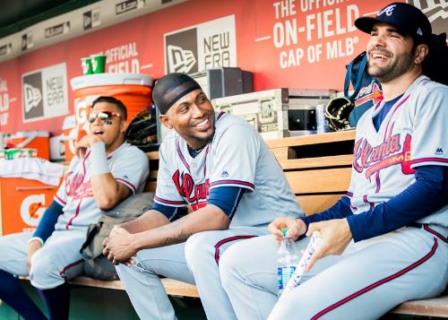 Julio Teheran in the Dugout photograph, 2017 June 14