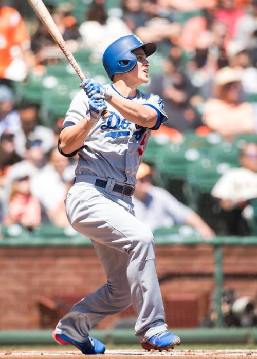 Corey Seager Batting photograph, 2017 April 27