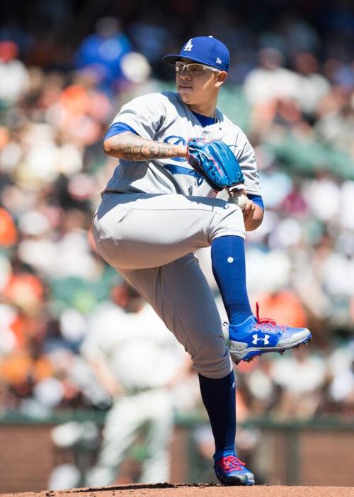 Julio Urias Pitching photograph, 2017 April 27