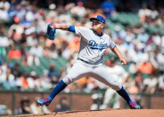 Julio Urias Pitching photograph, 2017 April 27