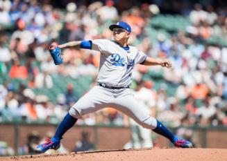 Julio Urias Pitching photograph, 2017 April 27