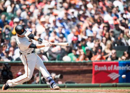 Buster Posey Batting photograph, 2017 April 27