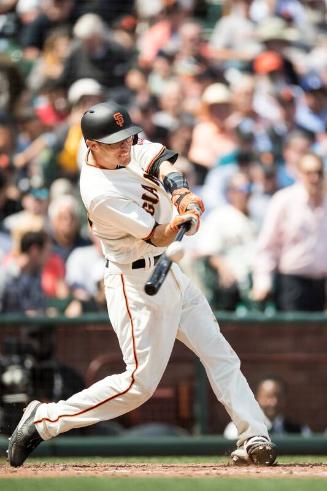 Kelby Tomlinson Batting photograph, 2017 April 27