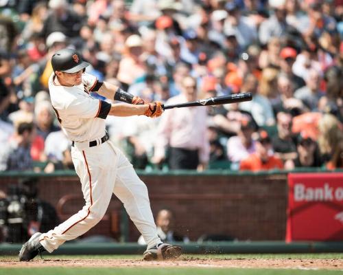 Kelby Tomlinson Batting photograph, 2017 April 27