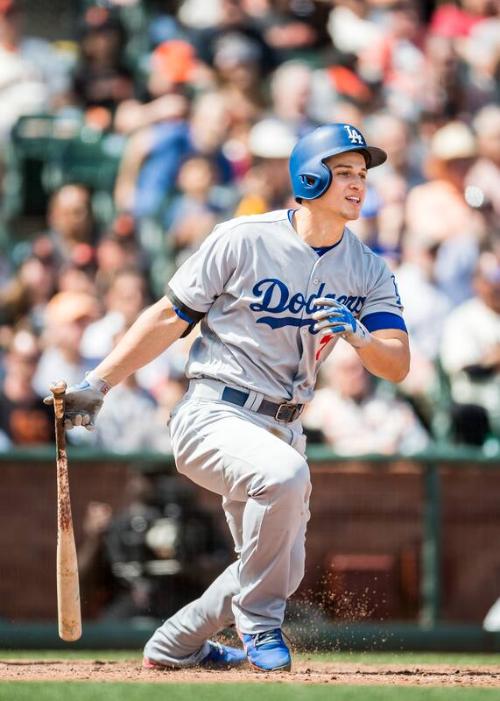 Corey Seager Batting photograph, 2017 April 27