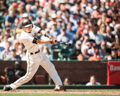 Kelby Tomlinson Batting photograph, 2017 April 27