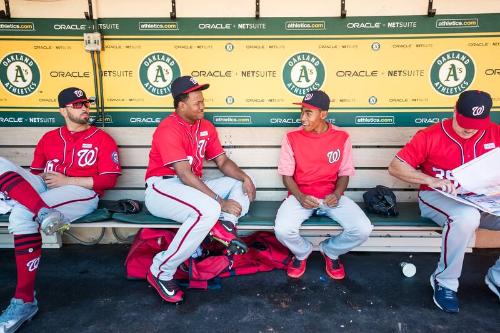 Pedro Severino and Darren Baker in the Dugout photograph, 2017 June 03