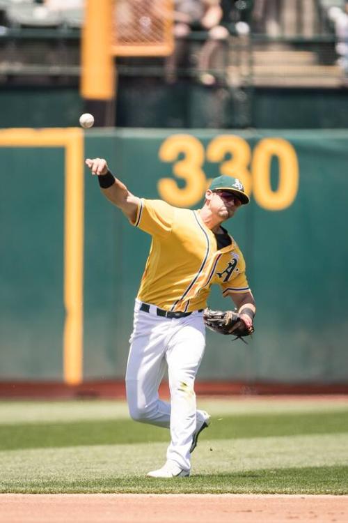 Jed Lowrie Throwing photograph, 2017 June 04