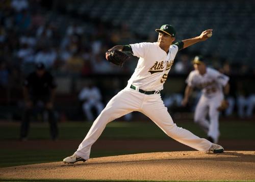 Sean Manaea Pitching photograph, 2017 June 16