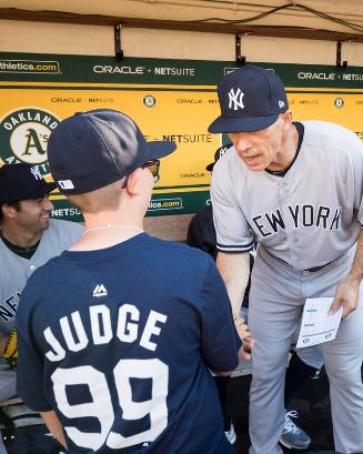 Avery Piacentini and Joe Girardi in the Dugout photograph, 2017 June 16