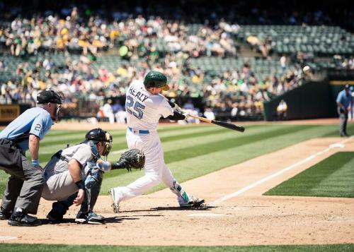 Ryon Healy Batting photograph, 2017 June 17