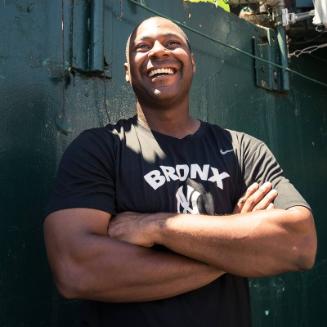 Chris Carter in the Dugout photograph, 2017 June 17