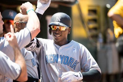 Teammates Congratulating Didi Gregorius photograph, 2017 June 18