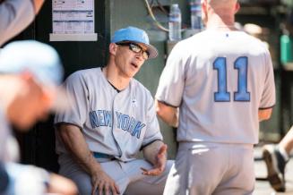 Joe Girardi and Brett Gardner in the Dugout photograph, 2017 June 18