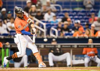 Marcell Ozuna Batting photograph, 2017 April 30