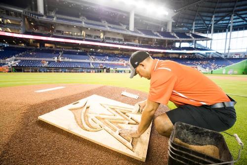 Marlins Park Groundskeeping photograph, 2017 April 30