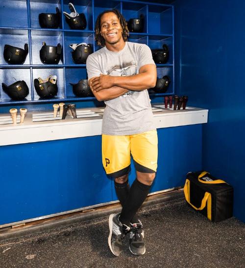 Gift Ngoepe in the Dugout photograph, 2017 April 30