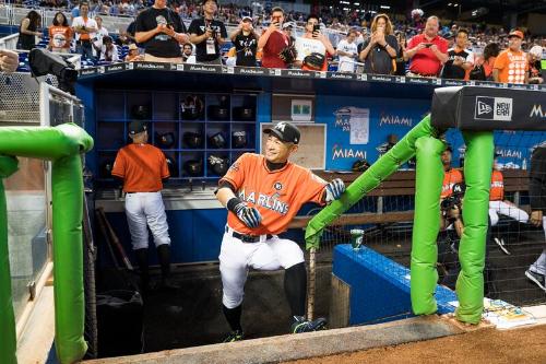 Ichiro Suzuki in the Dugout photograph, 2017 April 30