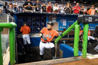 Ichiro Suzuki in the Dugout photograph, 2017 April 30