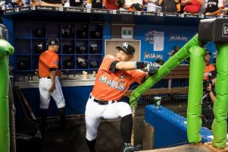 Ichiro Suzuki in the Dugout photograph, 2017 April 30