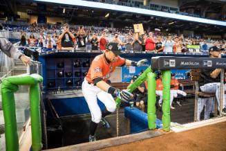 Ichiro Suzuki in the Dugout photograph, 2017 April 30