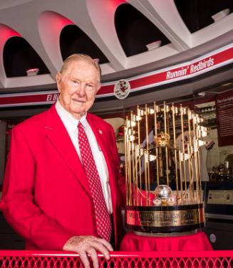 Red Schoendienst and 1967 World Series Championship Trophy photograph, 2017 June 06