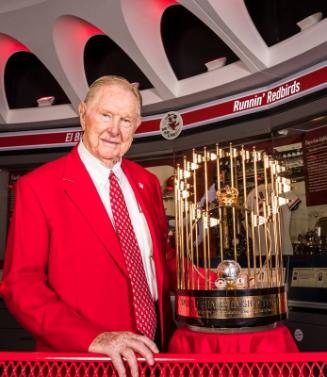 Red Schoendienst and 1967 World Series Championship Trophy photograph, 2017 June 06