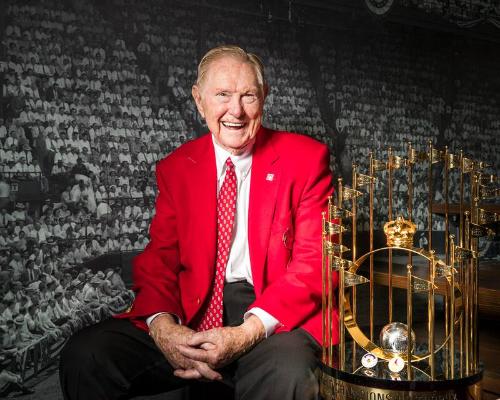 Red Schoendienst and 1967 World Series Championship Trophy photograph, 2017 June 06