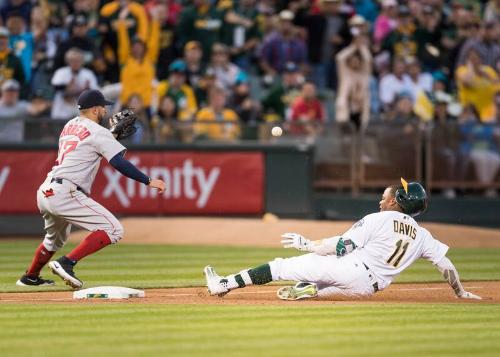 Rajai Davis Sliding photograph, 2017 May 18