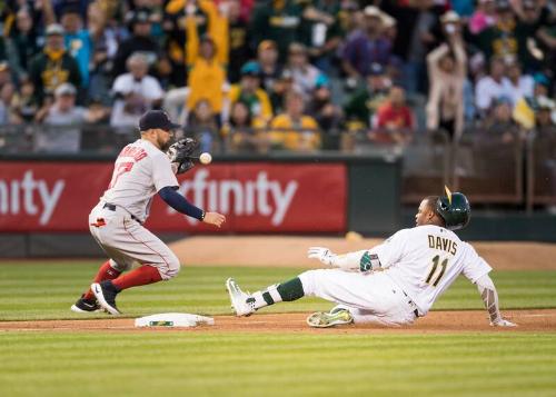 Rajai Davis Sliding photograph, 2017 May 18