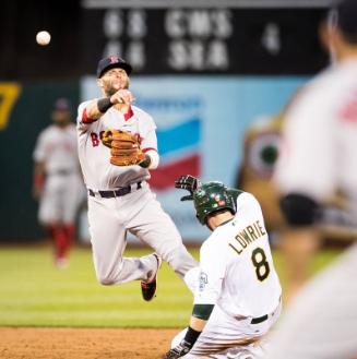 Dustin Pedroia Fielding photograph, 2017 May 18