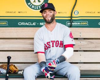 Dustin Pedroia in the Dugout photograph, 2017 May 18