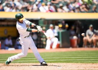 Jed Lowrie Batting photograph, 2017 May 20