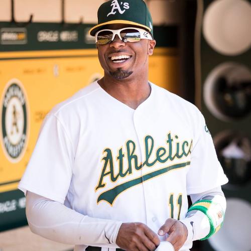 Rajai Davis in the Dugout photograph, 2017 June 10