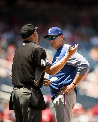 Jeff Banister and Kerwin Danley on the Field photograph, 2017 June 10