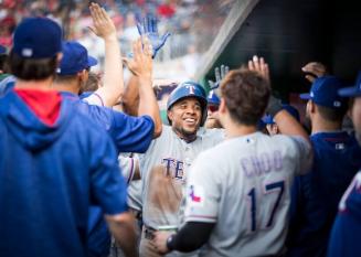 Elvis Andrus in the Dugout photograph, 2017 June 11