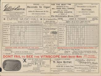 Cuban Giants versus Atlantic City scorecard, 1896 July 23