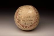 Babe Ruth Barnstorming Tour Autographed souvenir ball, 1927 October 14