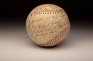 Babe Ruth Barnstorming Tour Autographed souvenir ball, 1927 October 14