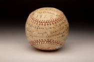 Babe Ruth Barnstorming Tour Autographed souvenir ball, 1927 October 14