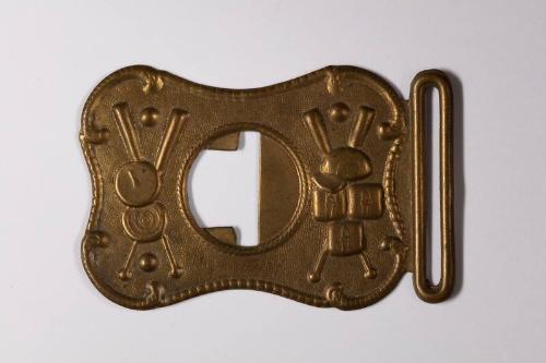 Baseball Motif belt buckle frame and chape, undated