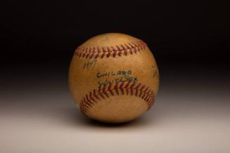 Charles Comiskey and Grace Comiskey Autographed ball, 1947