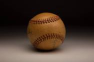 Charles Comiskey and Grace Comiskey Autographed ball, 1947