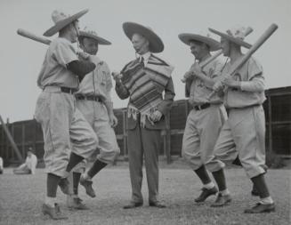 Connie Mack, Chubby Dean, Lou Finney, Bill Cissell and Skeeter Newsome Wearing Sombreros photog…