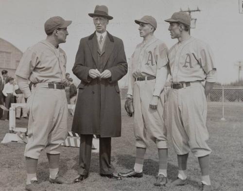 Connie Mack, Paul Bartolomeo, Dizzy Dean, and Joe Rullo photograph, 1939 March 05