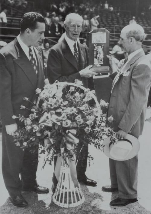 Connie Mack Receiving Award photograph, 1950 May 24